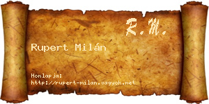 Rupert Milán névjegykártya