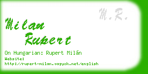 milan rupert business card